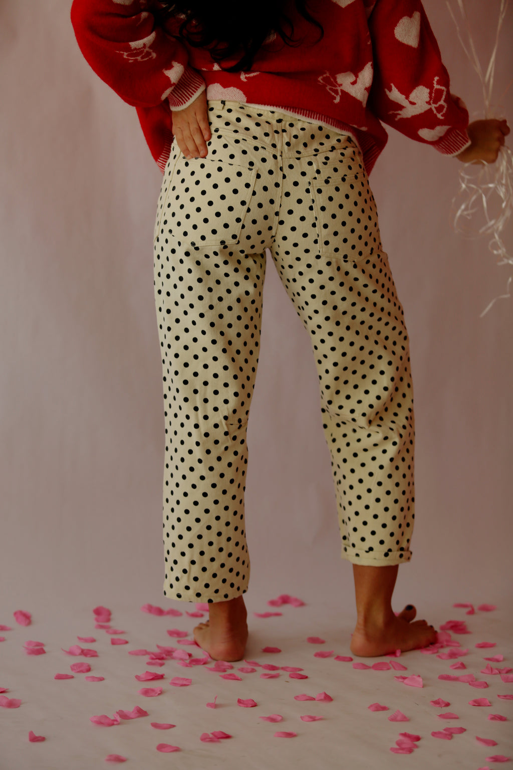 Poppy Dot Barrel Pants
