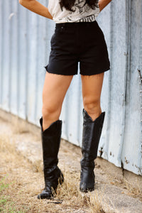 Black Side Slit Short