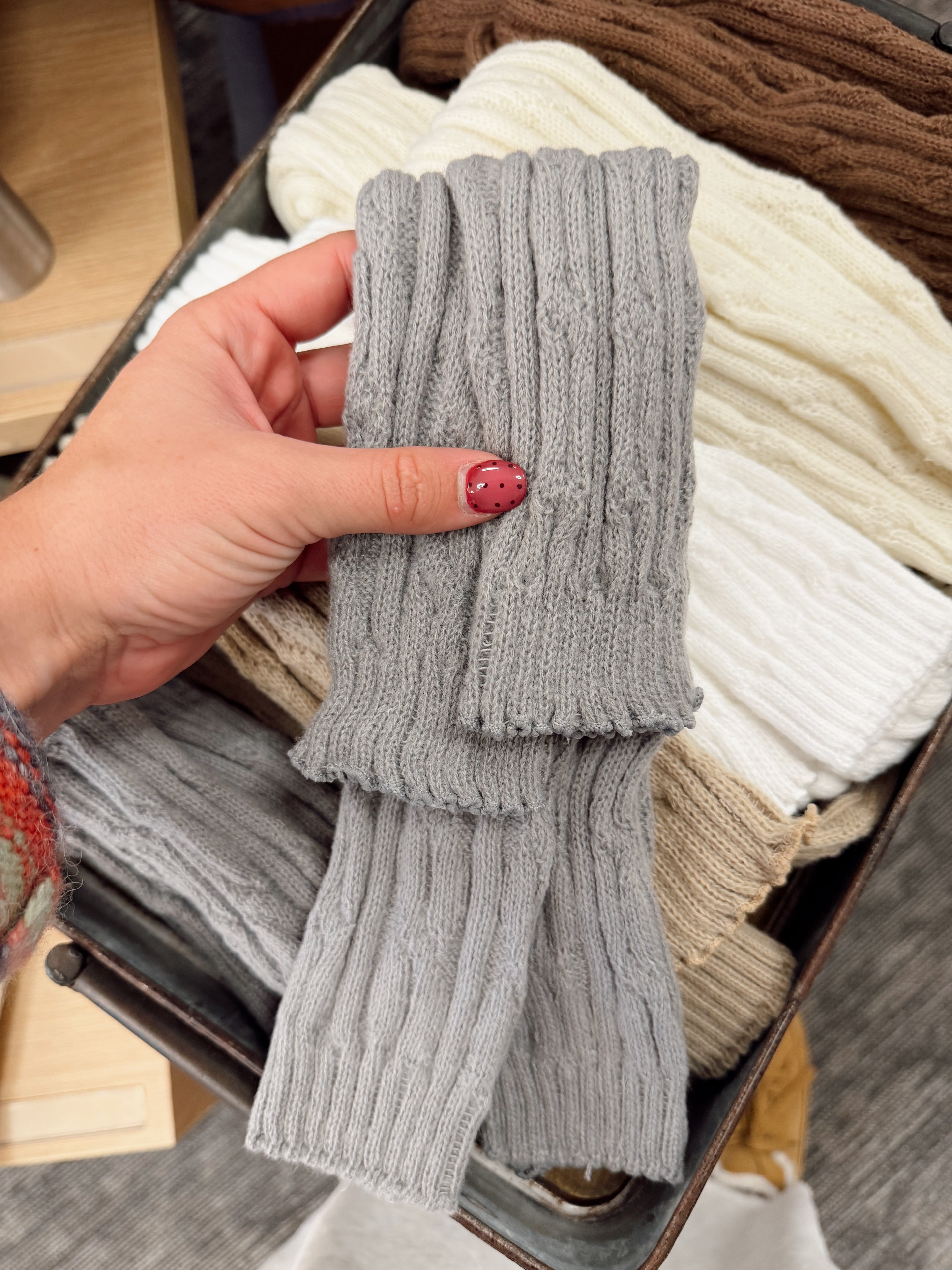 Ribbed Ruffle Warmer Socks