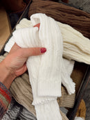 Ribbed Ruffle Warmer Socks