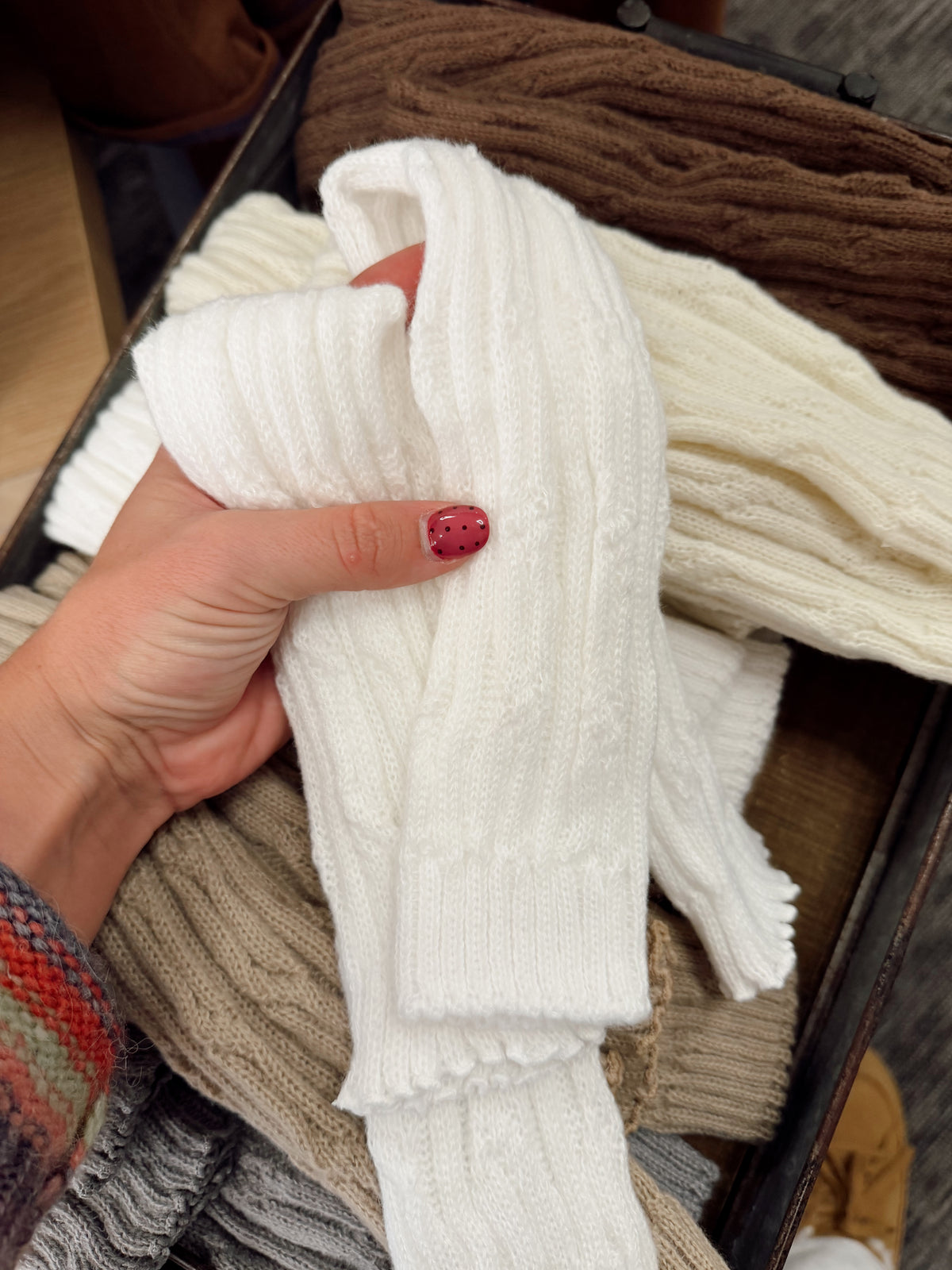 Ribbed Ruffle Warmer Socks