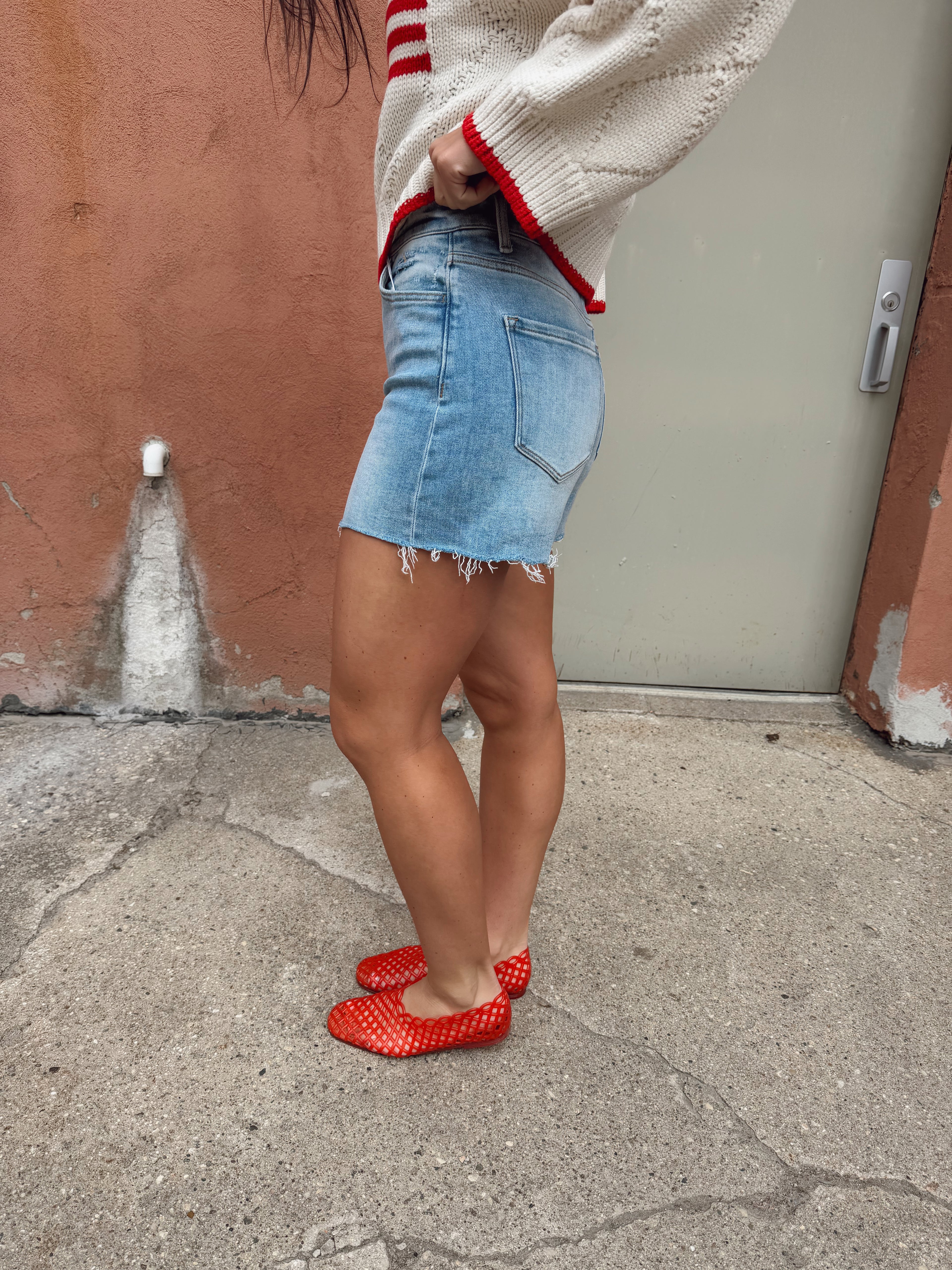 Distressed Denim Shorts