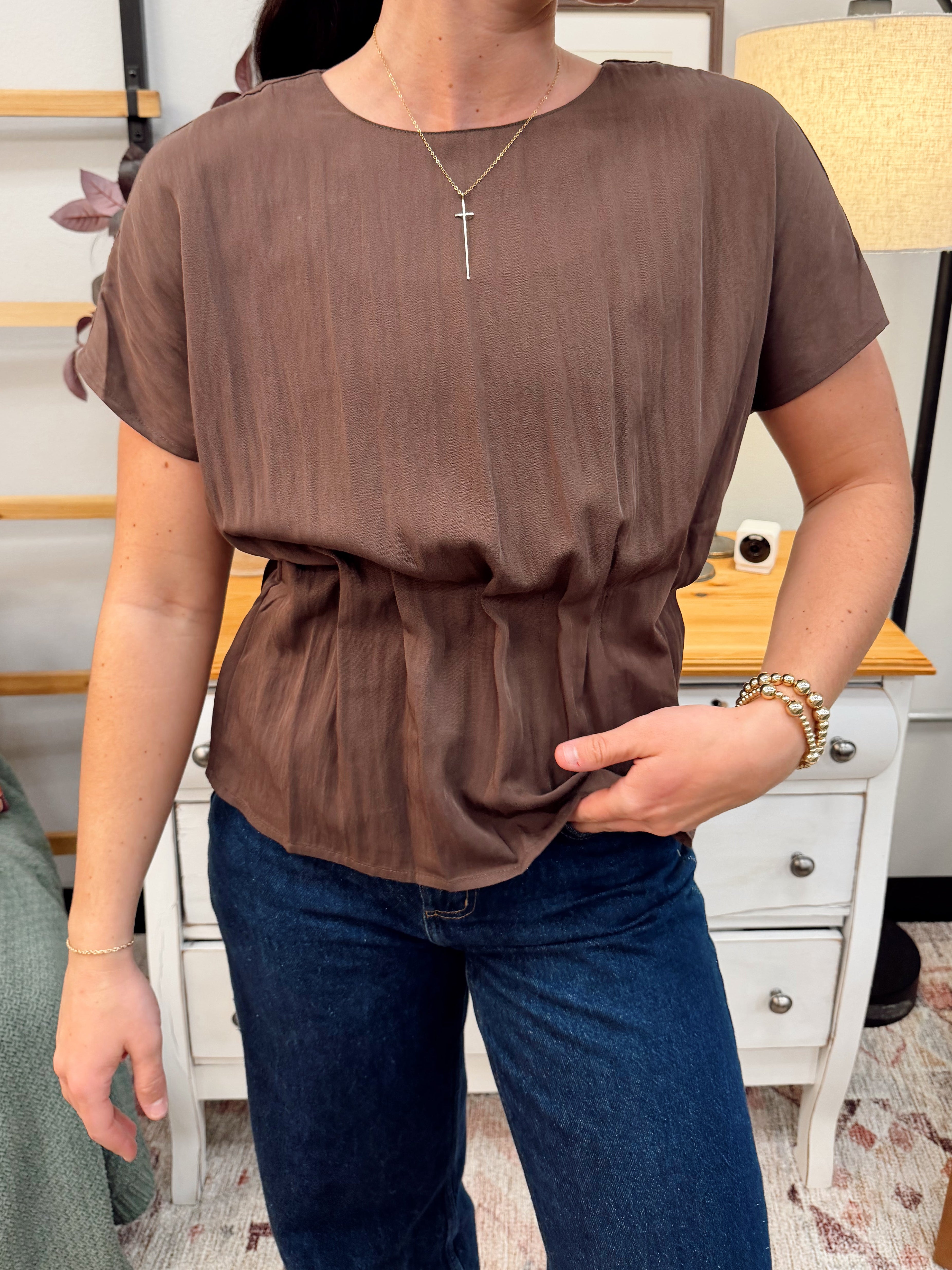 Winona Waist Pleated Top