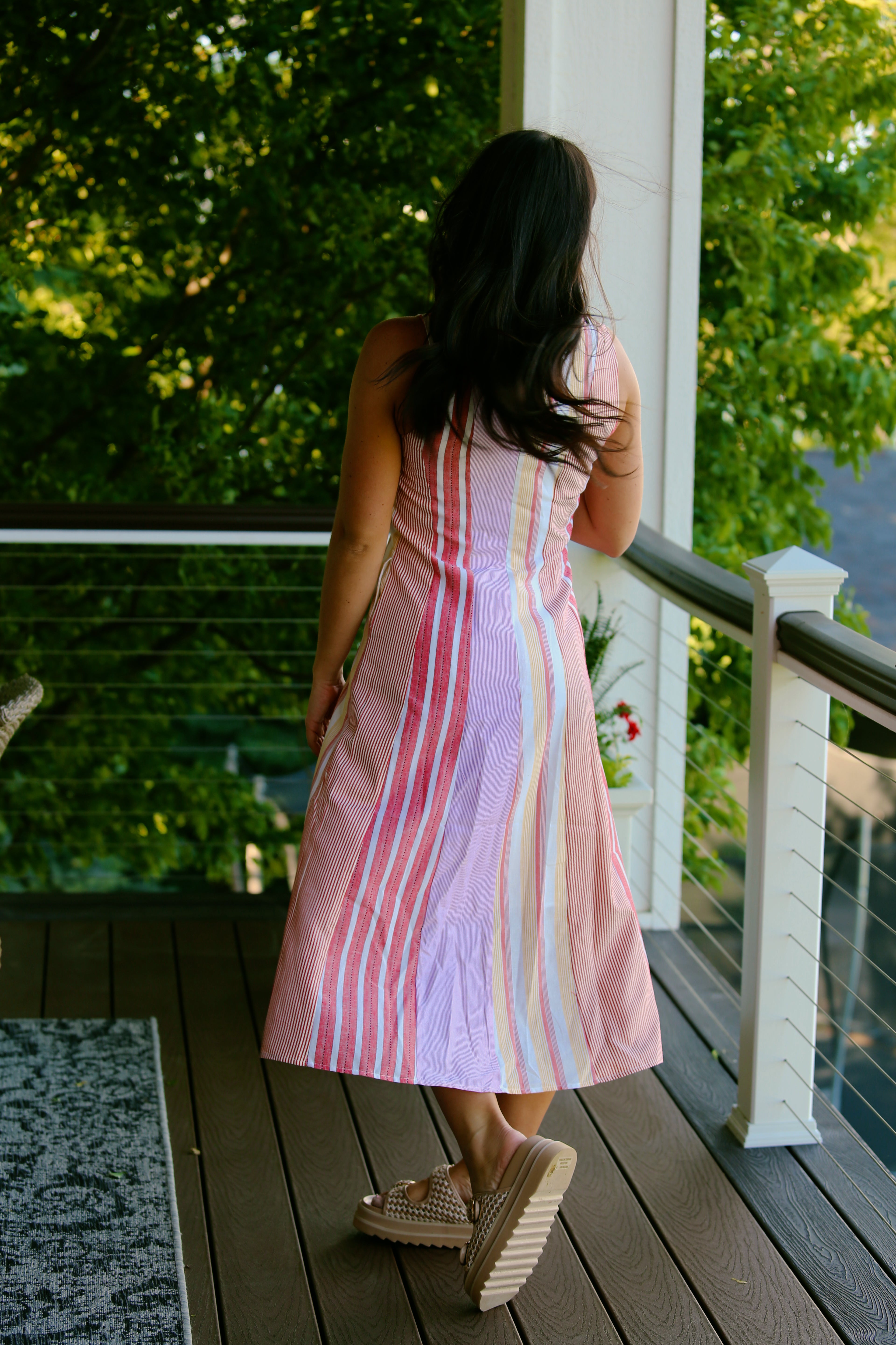 Savanah Stripped Midi Dress