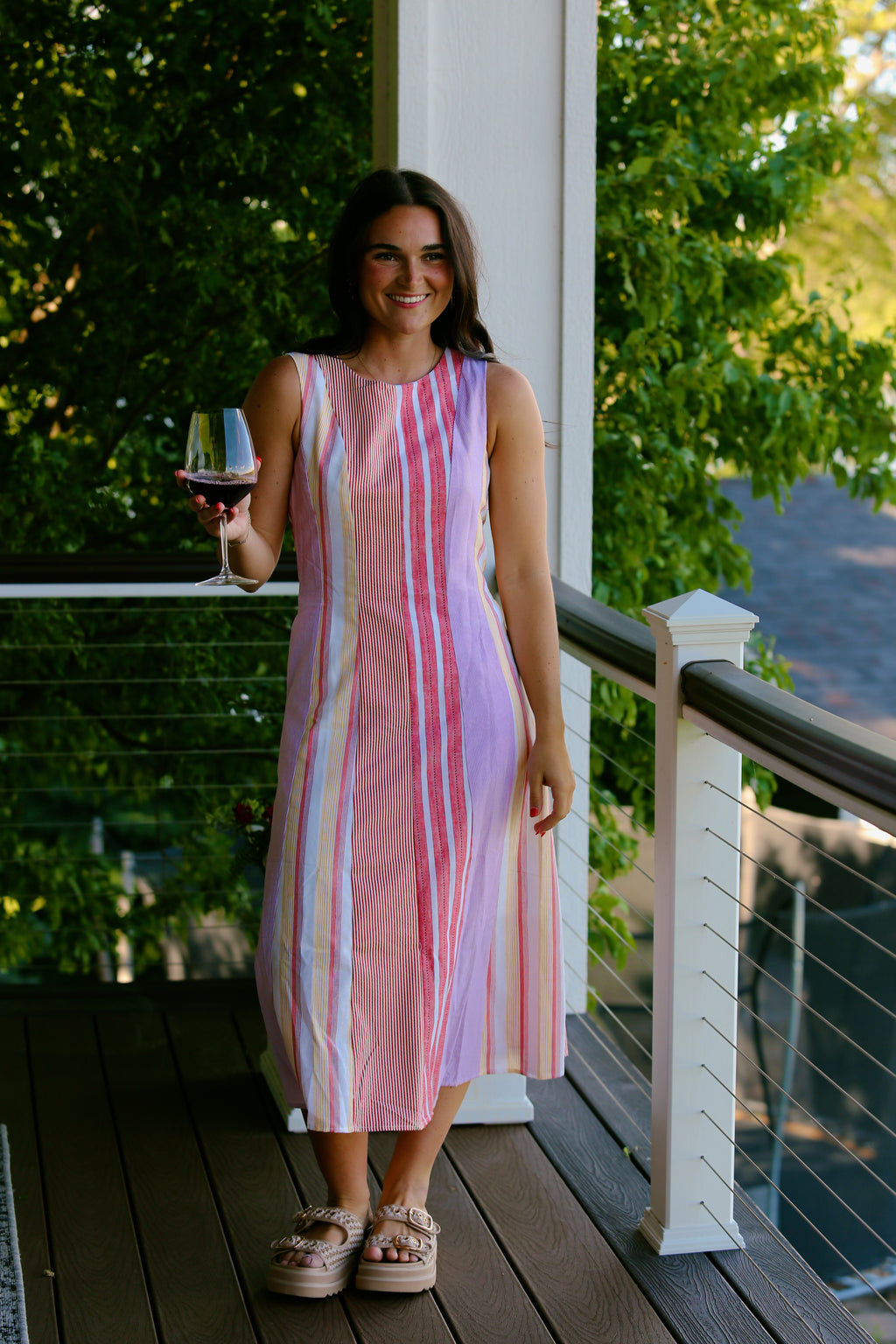 Savanah Stripped Midi Dress