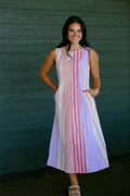 Savanah Stripped Midi Dress