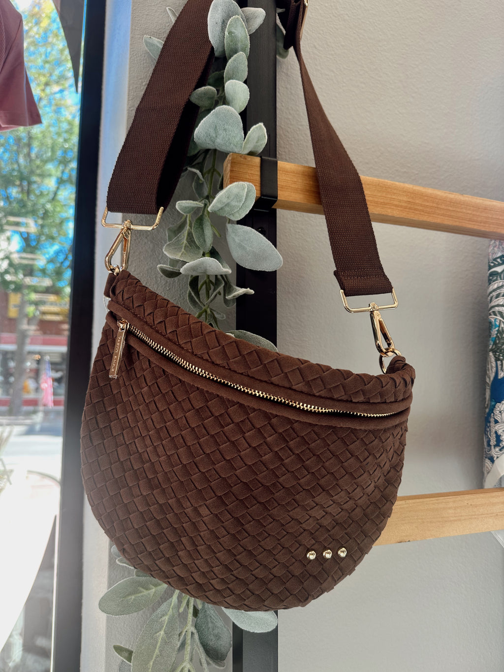 Suede Westlyn Woven Bum Bag