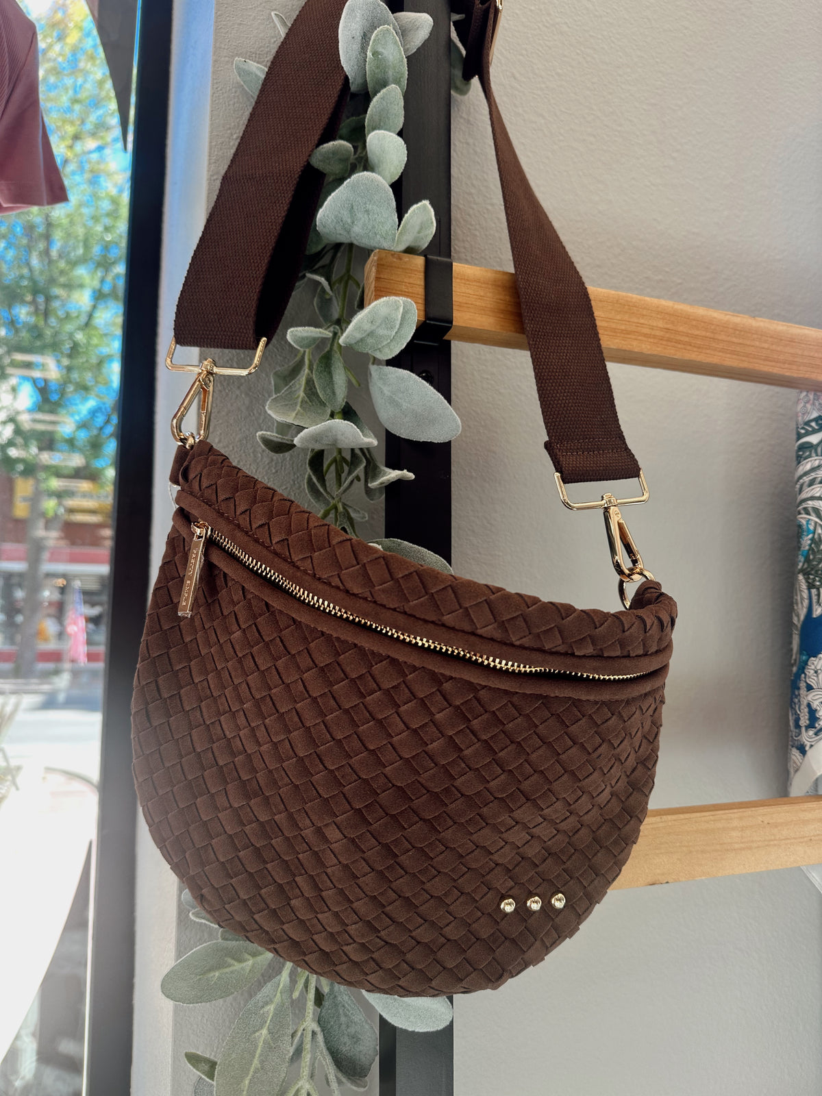 Suede Westlyn Woven Bum Bag