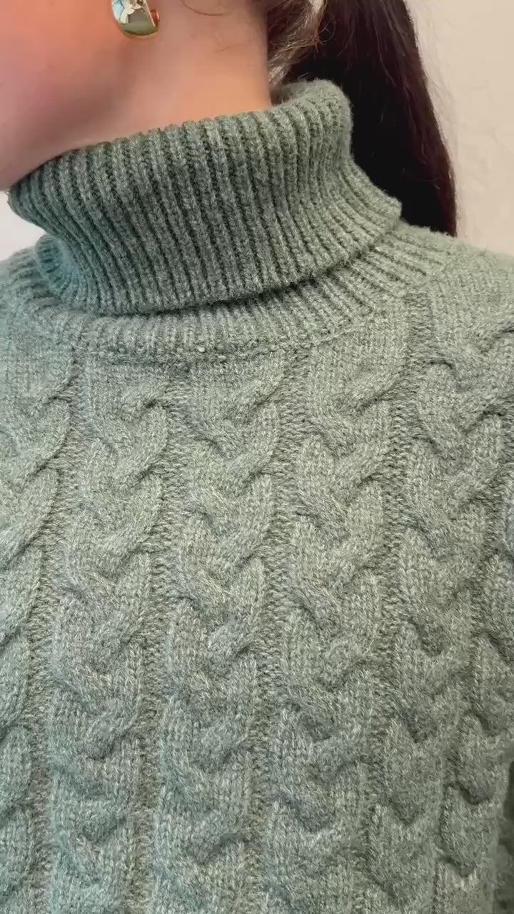 Braided Turtle Neck Sweater