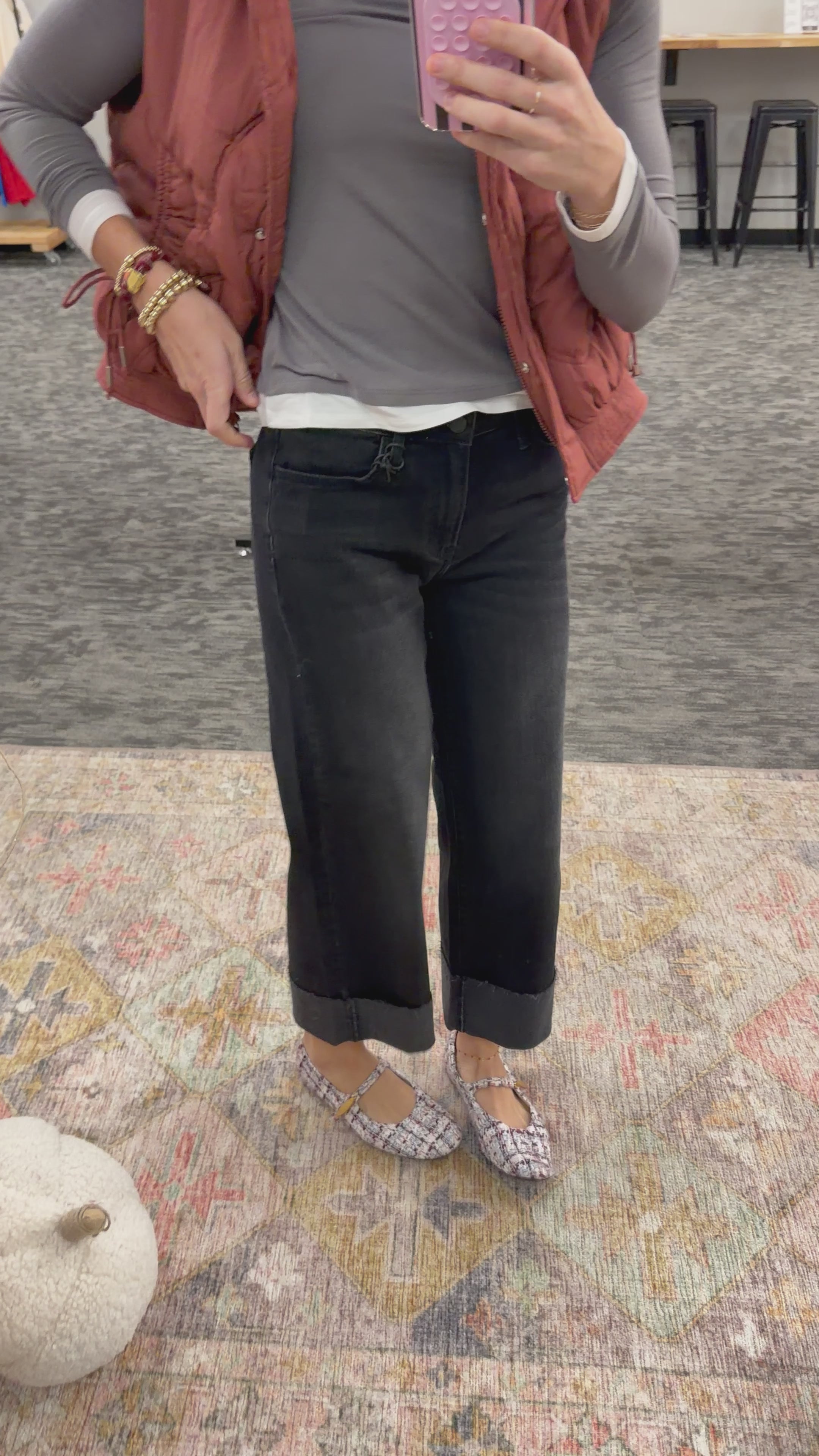 Scissor Cut Cuffed Wide Leg