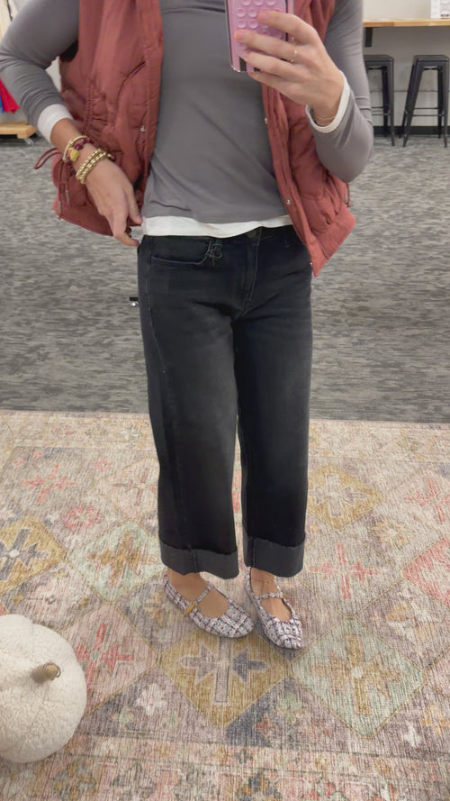 Scissor Cut Cuffed Wide Leg