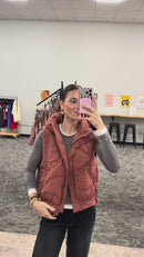Quilted Puffer Vest - (Camera pulls more red)
